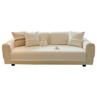 Hàng sẵn có Vận chuyển nhanh 110 * 240cm Đệm Sofa Bốn Mùa Phong Cách Kem Đa Năng 2025 Phong Cách Mới Khăn Vải Đệm Ghế Chống Trơn Trượt Chenille Đệm Sofa Cảm Giác Cao Cấp 01