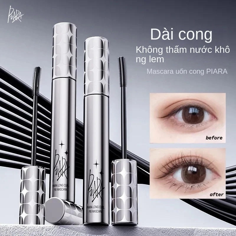 Mascara PIARA dạng ống bạc nhỏ, dài tự nhiên, cong, đậm đặc nhanh khô không thấm nước, lâu trôi và không dễ lem