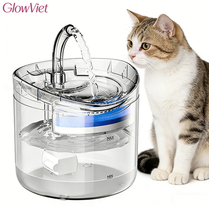Bộ lọc nước cảm biến thông minh cho vật nuôi ,Máy uống nước cho thú cưng,Dung tích lớn,Bộ Lọc Tuần Hoàn Im Lặng
