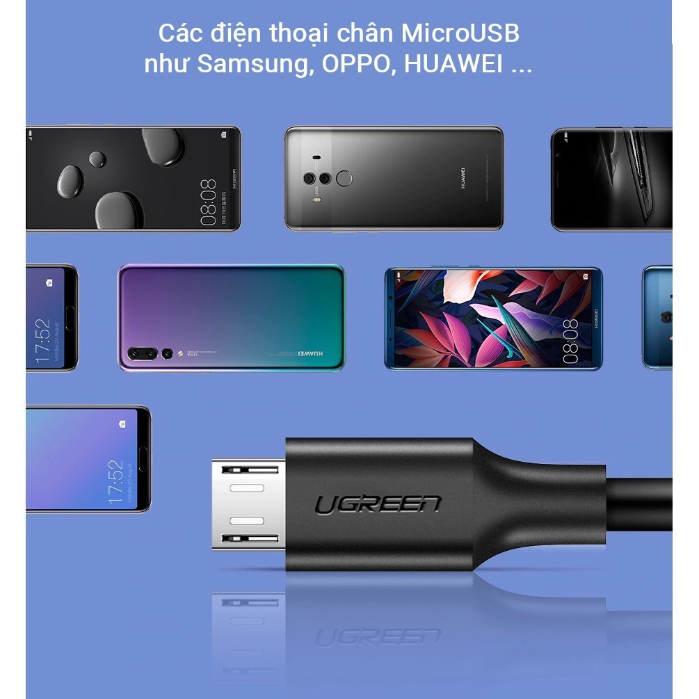Cáp Sạc Nhanh Micro USB Ugreen US289 Quick Charge 3.0 5V/2.4A truyền dữ liệu Tốc Độ 480Mbps | BigBuy360 - bigbuy360.vn