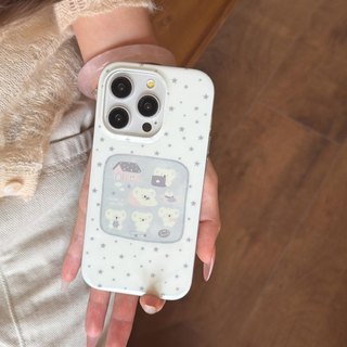 Ốp lưng cứng trong suốt mờ Tương thích với iPhone 13 14 14Pro 14ProMax 15 15Pro 15ProMax 16 16Pro 16ProMax 17 17Pro 17ProMax Star Koala Pattern Case