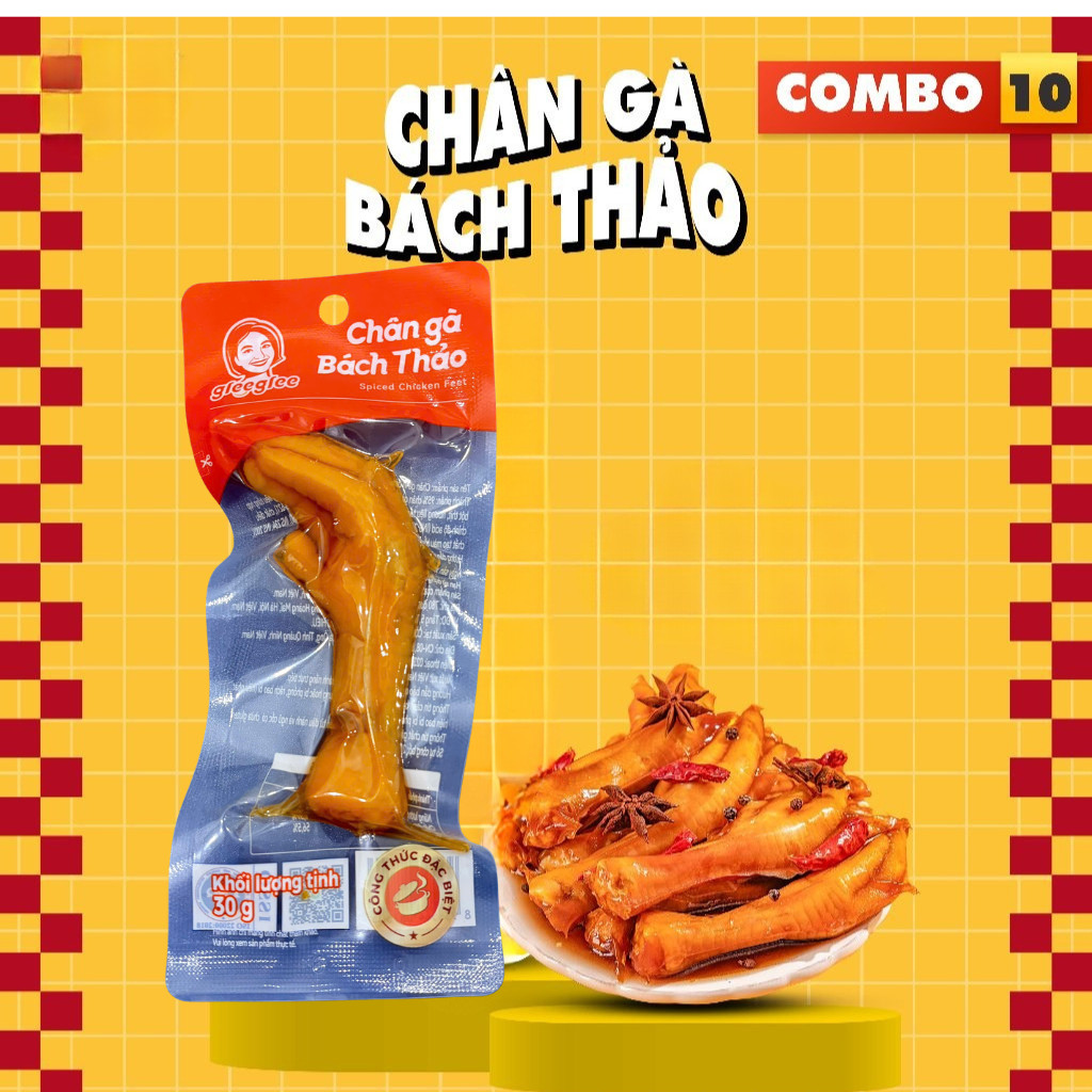 Combo Chân Gà Vị Bách Thảo Gleeglee 30g, chân gà ủ vị hàng Việt Nam thơm ngon