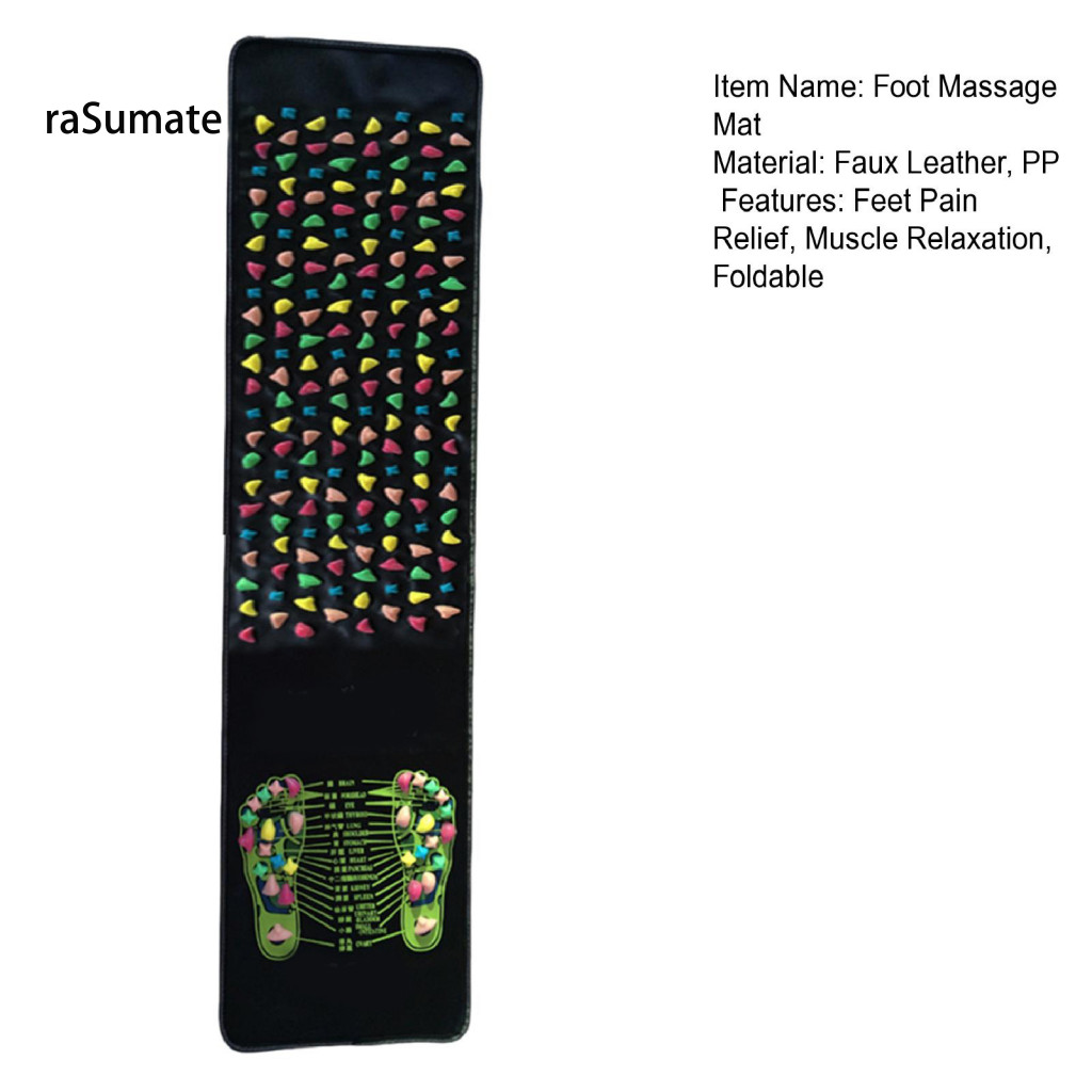 < rasumate > Thảm lót chân bấm huyệt Thảm Massage bấm huyệt để giảm đau Thư giãn cơ bắp Tấm bấm huyệt có thể gập lại di động với đá chống trượt cho trẻ em