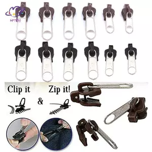 HFTOY 6 chiếc Dây kéo tức thì Đa năng Sửa chữa tức thì Bộ dụng cụ sửa chữa dây kéo thay thế Thanh trượt khóa kéo cho DIY May ~