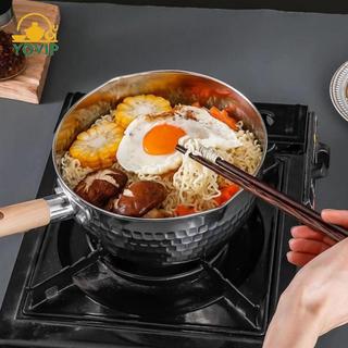 YOVIP Nồi Sữa Inox Nhật Bản Không Dính Tay Cầm Bằng Gỗ Nồi Để Sưởi Nước Thực Phẩm Cho Bé Súp Nấu Ăn Tại Nhà VN