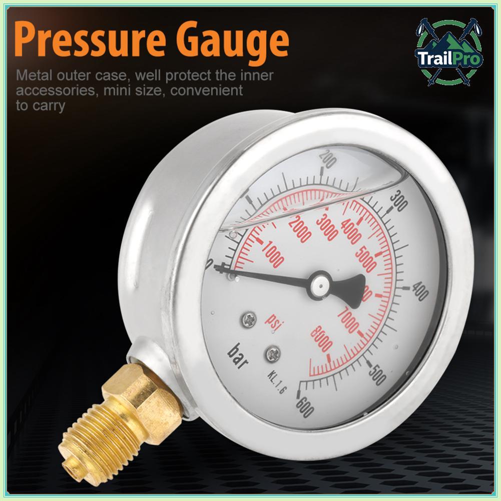 TrailPro G 1/4 Áp suất 0-600 bar / 0-8500Psi Máy đo tỷ lệ đôi thủy lực Áp kế đa năng để đo thanh / Psi.