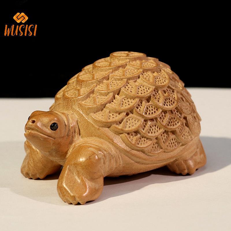 [WUSISI] Gỗ Khắc Tiền Rùa Trang Trí Nhà Phong Thủy Phòng Khách Trang Trí Văn Phòng Để Bàn Trang Trí Tượng Rùa MỚI