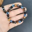 Vòng tay mắt ác Unisex - Hạt Hematite mắt hổ màu đen - Kính thủ công Đa năng Mặc hàng ngày