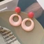THEGIRL8B Acrylic Vòng Tròn Tòn Ten Bông Tai, Màu Kẹo Nhiều Màu Sắc Tròn Thả Bông Tai, Trang Sức Ngọt Ngào Dễ Thương Hình Học Bông Tai Màu Tương Phản Bông Tai Nữ Mặc Hàng Ngày