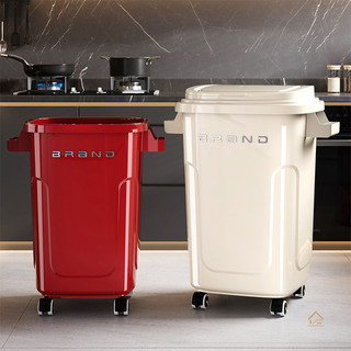Thùng rác cao cấp không uốn cong Chất liệu nhựa dày có bánh xe Thùng rác nhà bếp dung tích lớn có thể thiết kế tiện dụng Thùng rác khử mùi lật có thể mở rộng đường kính nhiều kích cỡ