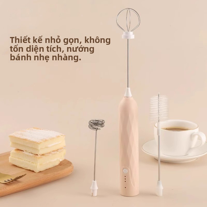 Máy Tạo Bọt Cà Phê Khuấy Cần Sữa Máy Làm Mát Điện Nhà Bếp Mini Đánh Nắp Sữa Đánh Bọt Sữa 7ZVM
