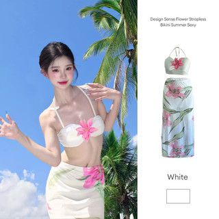 Bộ bikini không dây họa tiết hoa Design Sense, đồ bơi mùa hè gợi cảm, kỳ nghỉ biển, cô nàng nóng bỏng.