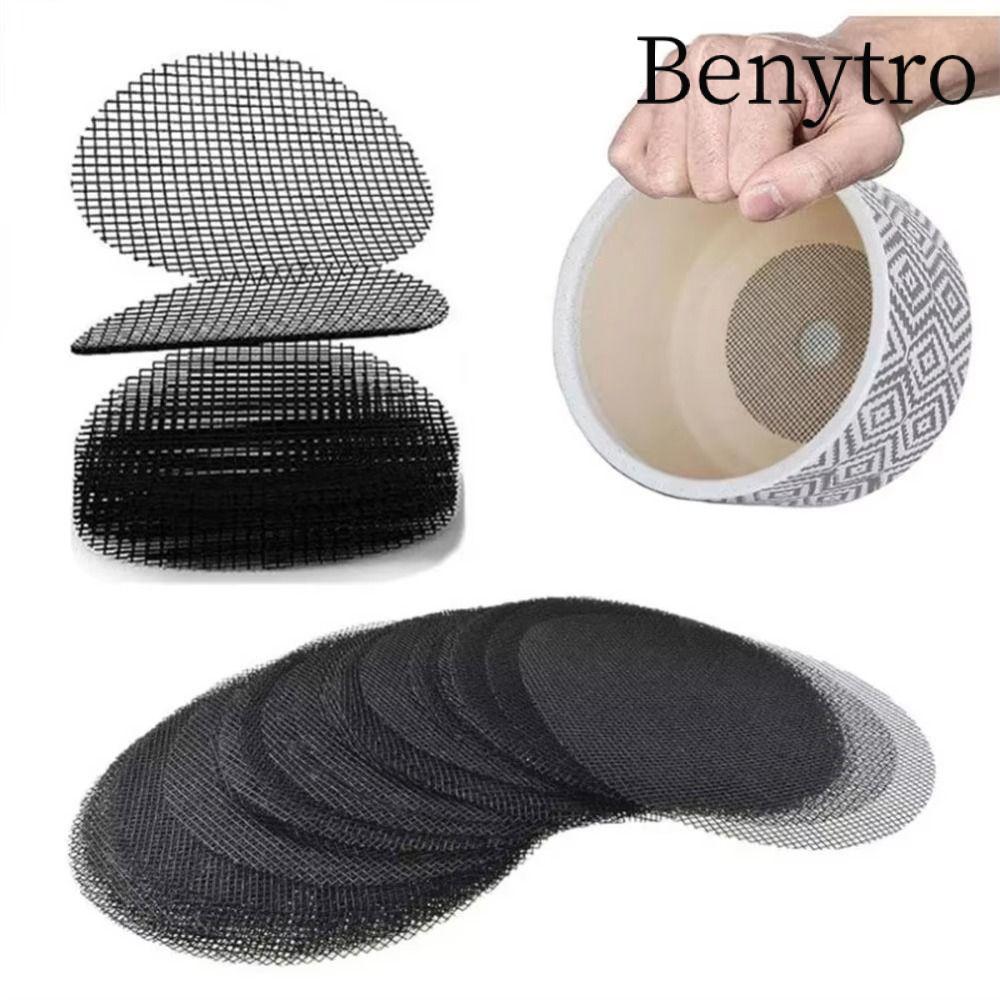 BENYTRO 50 Cái / bộ Tấm Lưới Lỗ Chậu Hoa, Vòng Ngăn Ngừa Mất Đất Cây Cảnh Màn Hình Thoát Nước, Nhựa Thoáng Khí Chậu Hoa Đáy Thảm Dụng Cụ Hoa Cây Cảnh