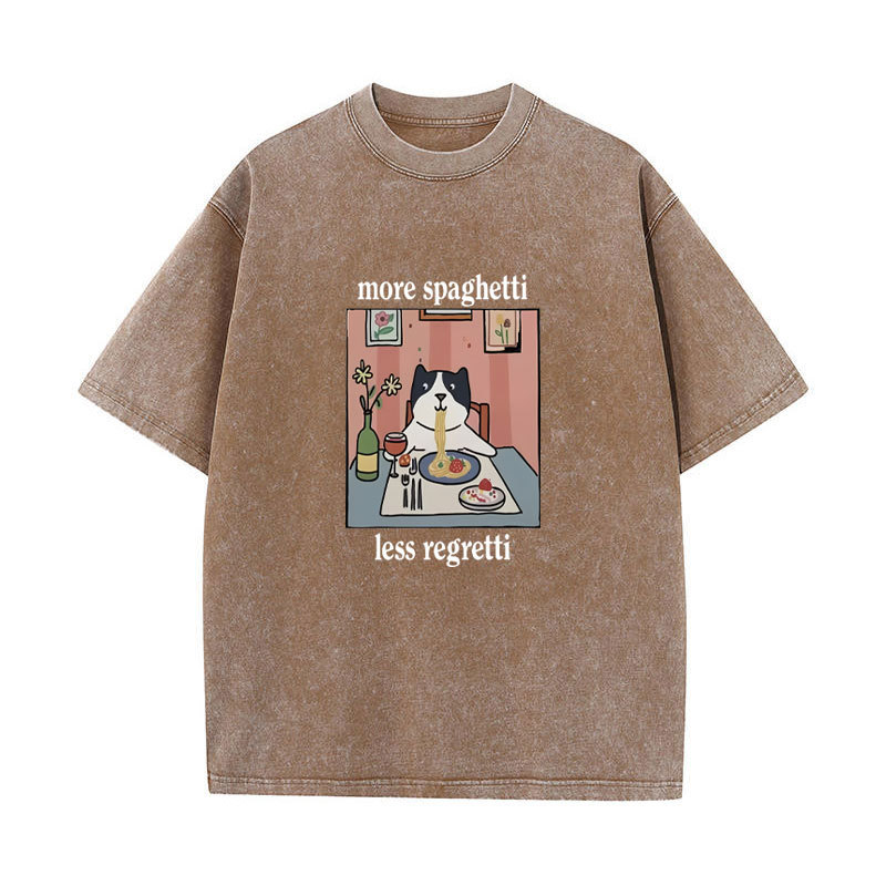 Áo Thun Mèo Ngọ Nghĩnh Cotton, Thời Trang Vintage Cho Nam và Nữ