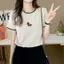 Tay ngắn phong cách Hàn Quốc Slim-Fit Slimmer Look Covering Flesh F