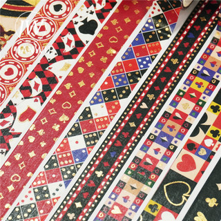 JIANWU 10 Cuộn / bộ Vintage Chơi Thẻ Phong Cảnh Chất Liệu Cắt Dán Thêu Sò Washi Bộ Băng Sáng Tạo DIY Tạp Chí Văn Phòng Phẩm