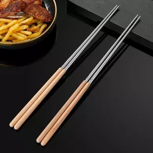 TRTR 1 Cặp Thép Không Gỉ Chopstis Dài Chopstis Nấu Mì Chiên Sâu Lẩu Trung Quốc Chopstis Kim Loại Có Thể Tái Sử Dụng Chopsti VN