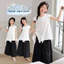 Bộ đồ màu trắng cho bé gái Áo Vest không tay mùa hè + Quần ống rộng Phiên bản Hàn Quốc Bộ đồ hai mảnh