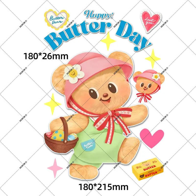 Kính Điện Hoạt Hình Miếng Dán Gấu Bơ Xước Xe Máy Ô Tô Dễ Thương Trang Trí Khối Chống Thấm Nước Miếng Dán Xe Cửa Sổ
