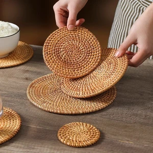 Mây Chịu Nhiệt Thảm Hộ Gia Đình Chống Bỏng Nồi Thảm Bát Thảm Chịu Nhiệt Độ Cao Bàn Thảm Chịu Nhiệt Tấm Chịu Nhiệt Thảm Coaster Ấm Trà