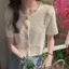 Áo sơ mi nữ ngắn tay eo cao phong cách Hàn Quốc, thiết kế mùa hè