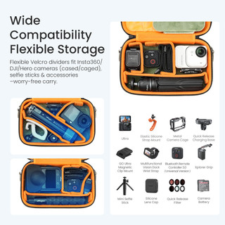 Dành Cho Insta360 / DJI / Hero Đầy Đủ Các Máy Ảnh Thể Thao Đa Năng DIY Nhỏ Bảo Quản Da Vali DJI Pocket4 / 3 Vai Và Đeo Ngang Bảo Vệ Phụ Kiện