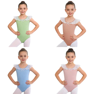 Nyeemya Trẻ Em Bé Gái Không Tay Lưới Xù Ballet Leotard Cổ Tròn Bấm Nút Đáy Leotard Cho Thể Dục Vũ Thực Hành Hiệu Suất