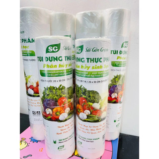 SET 2 Túi Đựng Thực Phẩm Tự Hủy Sinh Học An Lành Cuộn Túi Nhiều Kích Thước Bảo Quản Thức Ăn Trong Tủ Lạnh An Toàn Sạch .