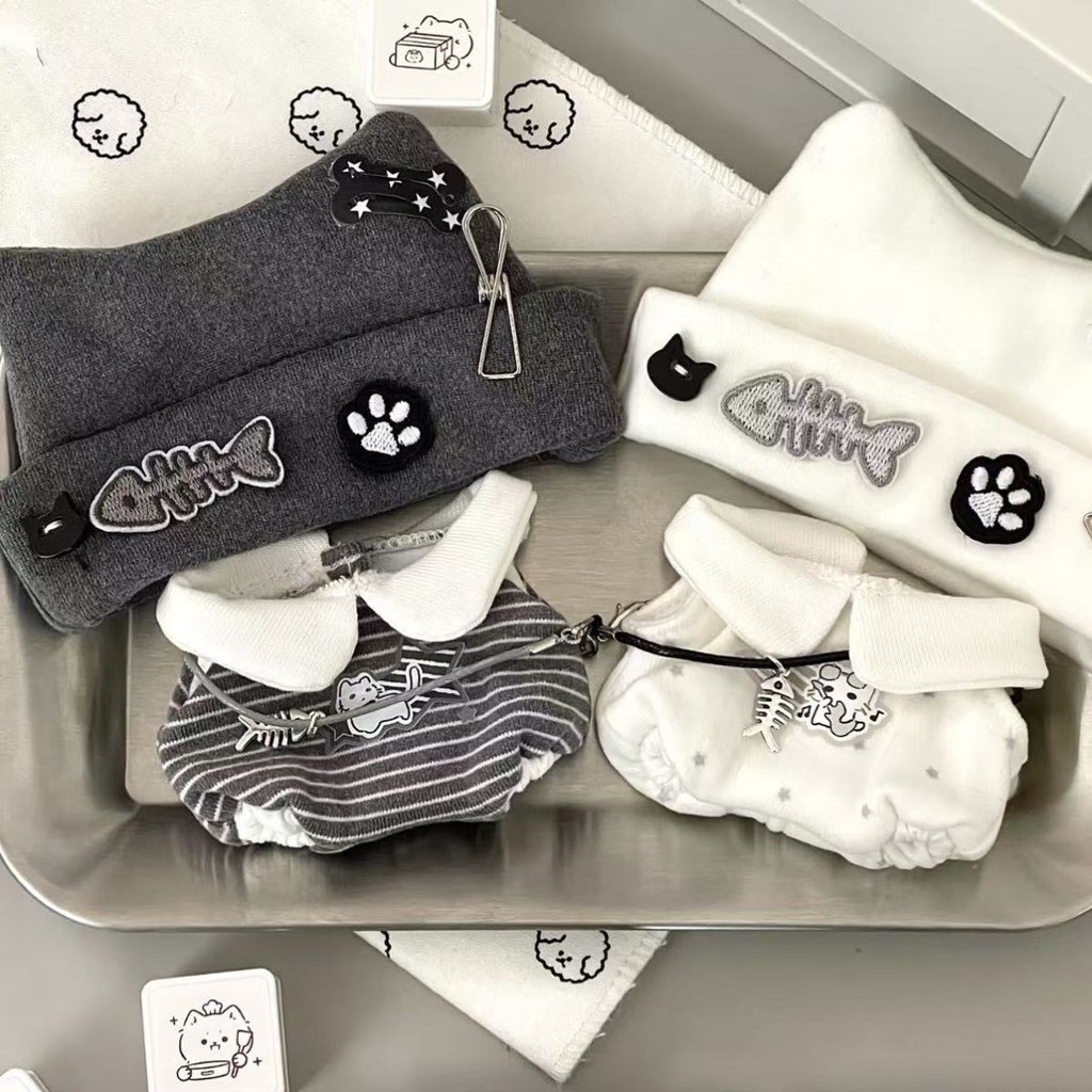 10cm Phong Cách Punk Không Thuộc Tính Búp Bê Cotton Quần Áo Bé Búp Bê Trang Phục Thay Thế Quần Áo Bé Quần Áo Cho Bé