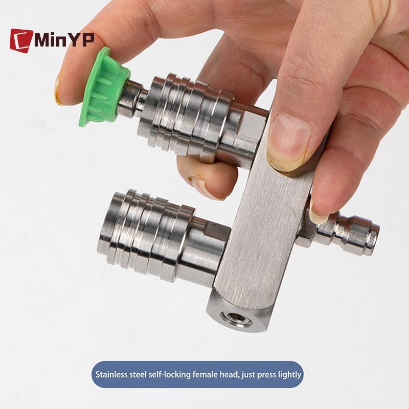 CMinYP Kép Vòi Phun Xe Ô Tô Bộ Chuyển Đổi Cần Qui Kết Nối Đôi Lắp Xoay Vòi Phun Tự Động Áp Lực Cao Máy Giặt Xe Dụng Cụ Vệ Sinh Vinh Quang