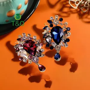 Mặt dây chuyền giọt nước pha lê sang trọng thời trang Retro Trâm cài cho nữ Quần áo Áo khoác Trang sức Phụ kiện Quà tặng [mới]