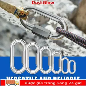 Kẹp Carabiner DUSKGLOW thép không gỉ 304 hạng nặng, dạng chữ D, phù hợp cho trailer