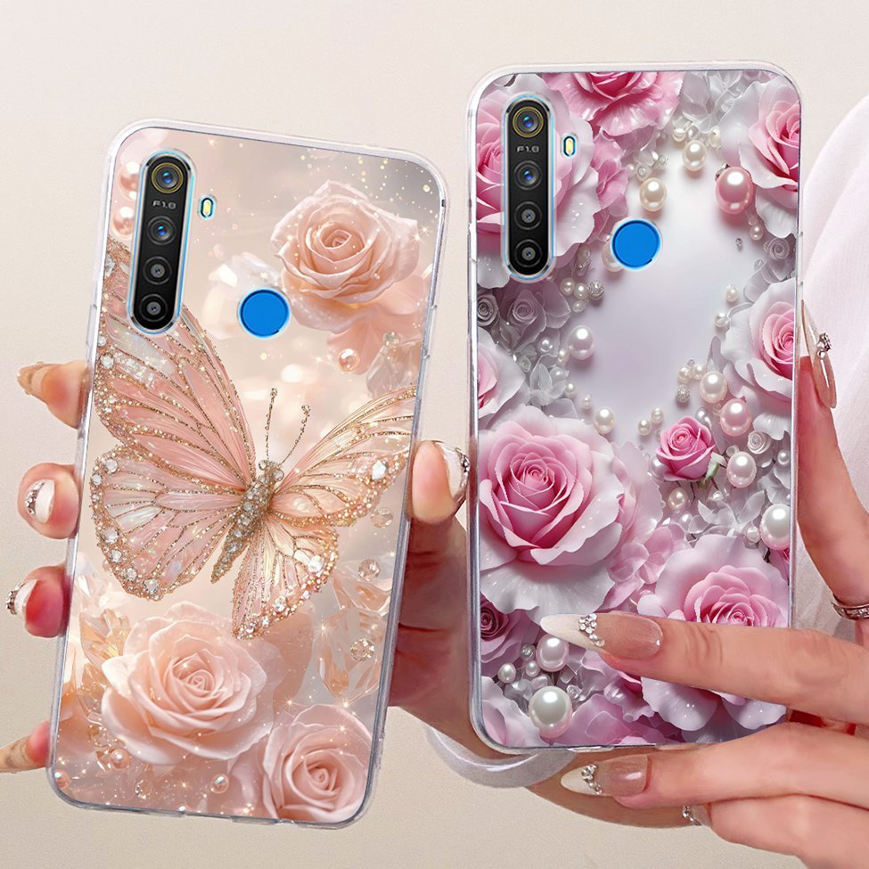 Vỏ Trong Suốt Cho Realme 6i Ốp Lưng RMX2040 Bướm Thời Trang Ngộ nghĩnh Dễ Thương Sơn Vỏ Mềm Cho Real me 6i