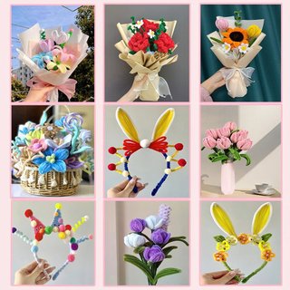 (BÁN CHẠY) Kẽm Nhung Loại 1 Bó 100 Sợi Giá Rẻ Hàng Chuẩn 7-8mm Tùy Màu Dùng Làm Hoa Các Đồ - SUNND