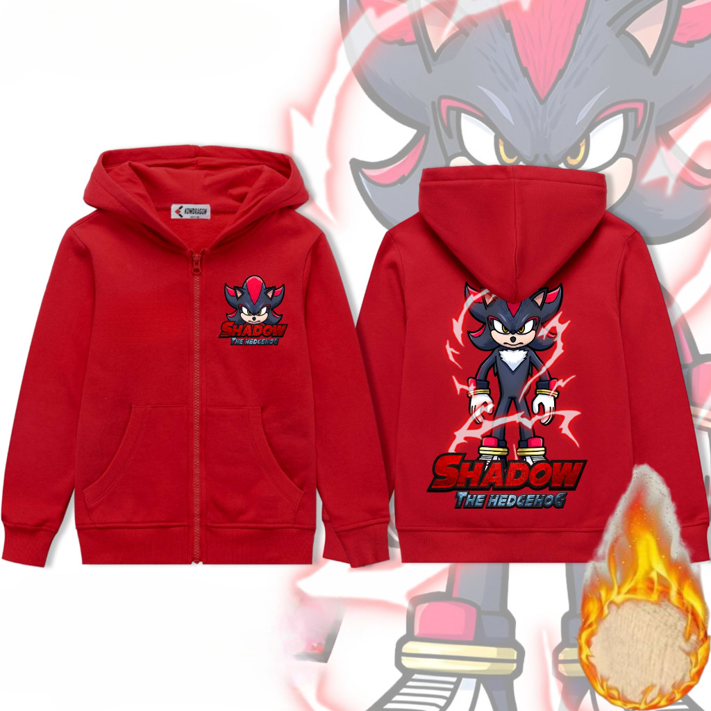 Áo Hoodie dây kéo Sonic Shadow The Hedgehog Kids - Áo khoác nhân vật hoạt hình hợp thời trang cho bé trai và bé gái