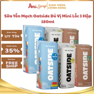 Sữa Yến Mạch Oatside Dủ Vị Mini Lốc 3 Hộp 180ml, Thơm Ngon Đậm Vị Bổ Sung Dinh Dưỡng