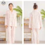 Phong cách Nhật Bản Muji Style / Quần dài tay mỏng cotton nguyên chất dành cho nữ Bộ đồ ngủ dài tay mỏng / Sợi hai lớp 100% cotton Đồ mặc nhà thoải mái / Có thể mặc ngoài