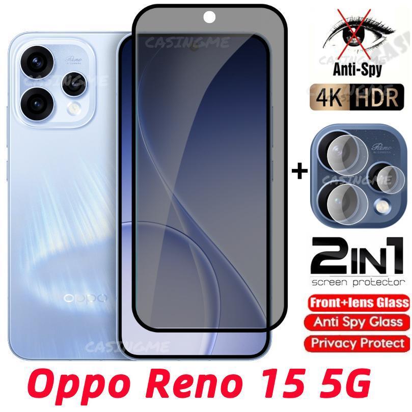 Oppo Reno 15 5G 2025 Kính cường lực riêng tư Chống gián điệp Full Cover Bảo vệ màn hình Chống Peek Phim riêng tư cho Oppo Reno 15 Reno15 15Reno OppoReno15 Pro 15F 5G Phim bảo mật chống Peek