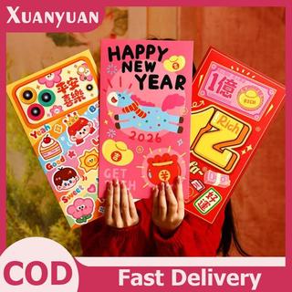 XUAN Sáng Tạo Bất Ngờ Túi Xách Lớn Năm Mới Phong Bì Đỏ Sinh Nhật Túi Đỏ Truyền Thống Trung Quốc Túi Đựng Tiền May Mắn 2026 Quà Tặng Năm Mới VN