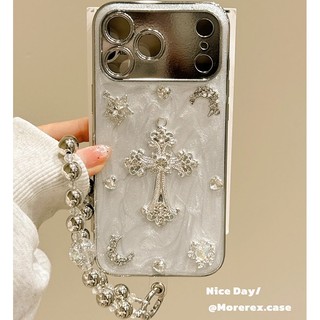 Khung mạ điện nâng cao Vỏ điện thoại di động chéo đá quý âm thanh nổi Thích hợp cho iPhone17 16 15 14 13 Pro Max Bảo vệ Camera chống sốc Vỏ cứng chống rơi