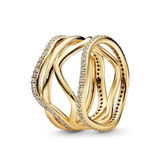 Nhẫn hình trái tim vuông S925 Gold Series - Phù hợp làm đồ trang sức DIY