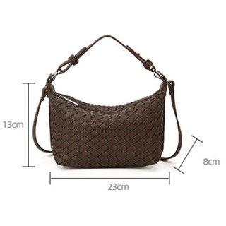 GC2 Mới Retro Lychee Họa Tiết Gối Túi Xách Nữ Matte Dệt Handmade Túi Đeo Ngang CG2