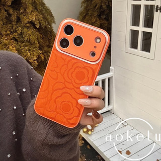 Cam camellia thích hợp cho vỏ điện thoại iPhone 7 Promax, ống kính 17 Pro cao cấp mới bao gồm tất cả các trường hợp bảo vệ không khí sáng tạo mùa thu đông