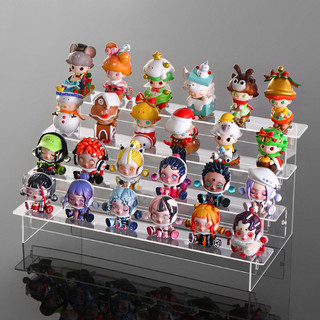 Giá đỡ màn hình thang Acrylic trong suốt nhiều lớp Pop Mart Đế trưng bày búp bê búp bê Giá lưu trữ búp bê