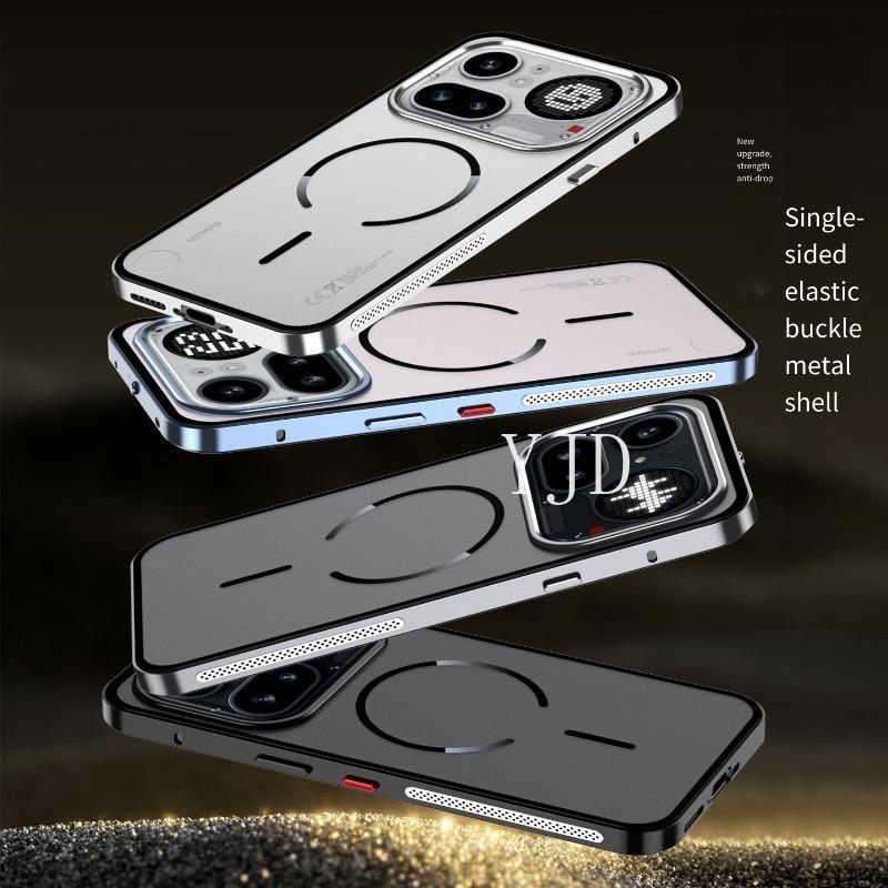 YJD Case For Nothing Điện thoại 4a Pro Khung kim loại Matte Back Panel Tản nhiệt Vỏ điện thoại chống rơi