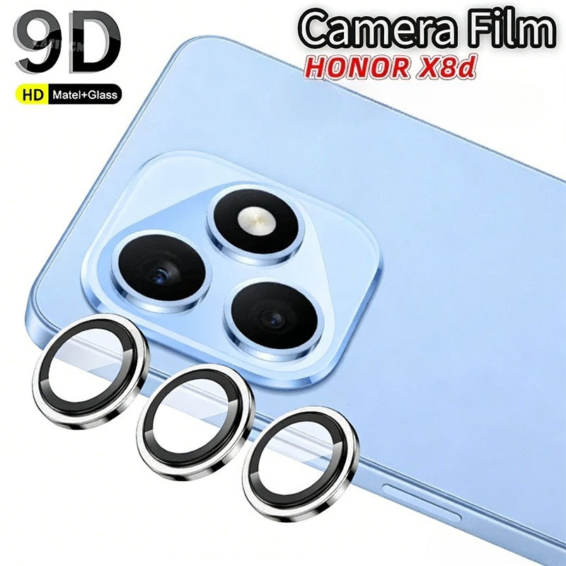 Ốp lưng kim loại cho Honor X8d 2026/X9d/X7d/X6d 4G/5G, kính cường lực, bảo vệ camera sau, kính vòng ống kính
