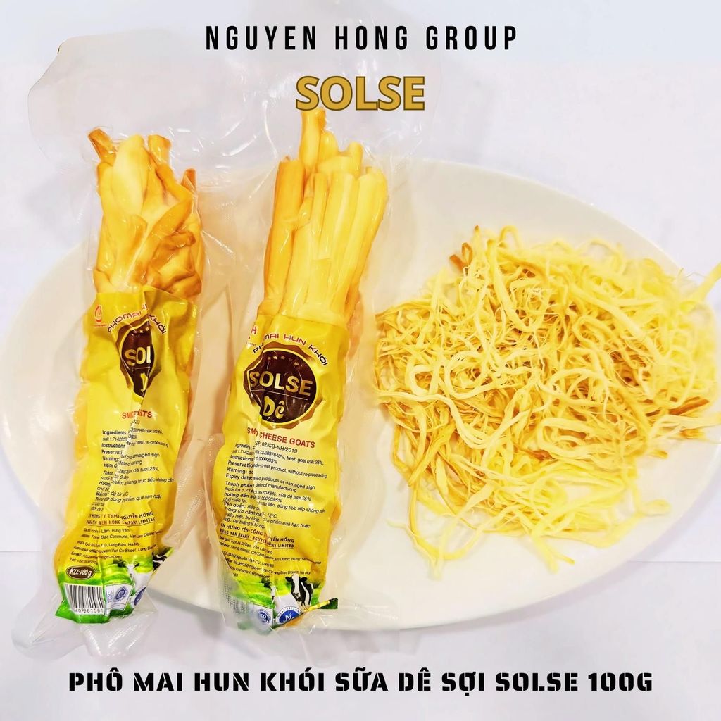 Phô mai hun khói mặn sữa dê sợi SOLSE 100g phomai ăn vặt xé sợi cheeze