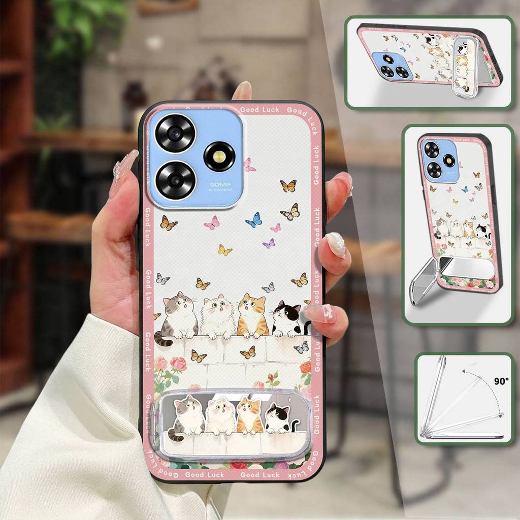 Ốp Điện Thoại Sang Trọng 3D Cho ZTE Blade A73 4G / V50 Smart / V50 Design 4G / Axon50Lite Gương Bền Túi Điện Thoại Ốp Lưng Mềm Bảo Vệ Miếng Dán Vải Thêu Silicon Bọc Toàn Bộ TPU