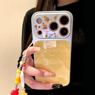 Bảo Vệ Toàn Diện Ống Kính Hoạt Hình Dễ Thương Màu Vàng Twinkle Starman Wrsit Dây Đeo Ốp Điện Thoại Cho iPhone 17Promax 17Pro 14 15 16 Promax Vỏ Nữ Tính Ngọt Ngào Chống Sốc