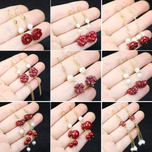 Bông tai dát cát tím Bông tai phong cách thanh lịch thời trang